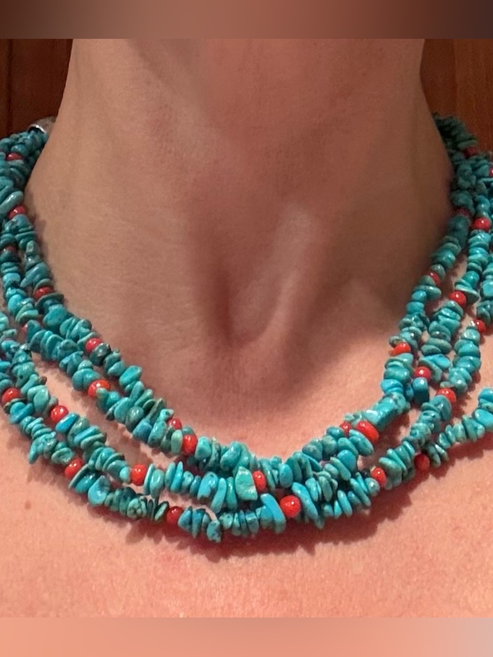 Jay King DTR Desert Rose Trading Sterling Silver Turquoise Coral Beaded Necklace